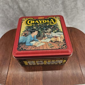 Crayola Colorful Holiday Wishes 1992 Limited Edition Tin Empty