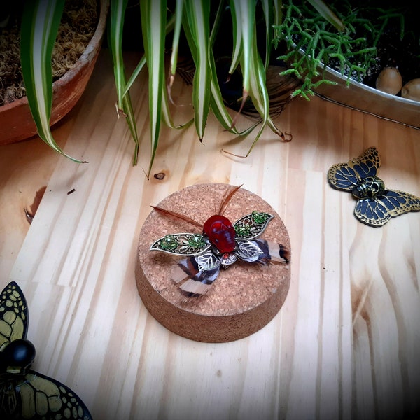 Broche papillon tête de mort