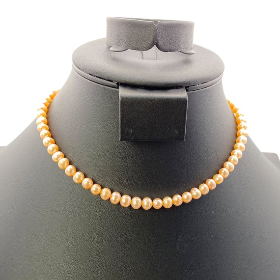 Chada Pure Pearl 5.4 7 Mm Button Freshwater Pearl Necklace With an Adjustable Clasp. Etsy