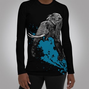 Women&#39;s elephant BJJ, surfing rash guard