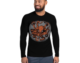 Men's octopus BJJ, surfing rash guard