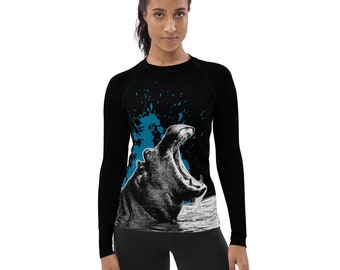 Women's hippo BJJ, surfing rash guard