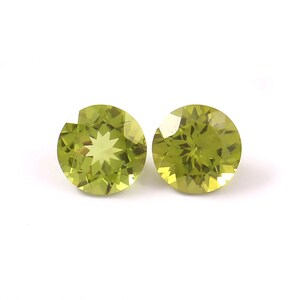 AAA-peridotpaar: ronde, gefacetteerde losse edelstenen van 6 mm