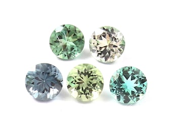 Lote de 5 piedras preciosas de turmalina natural, turmalina multicolor de corte redondo de 4 mm, piedras preciosas sueltas de corte de turmalina de 1,35 quilates de la mejor calidad