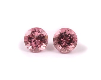 Natuurlijke roze toermalijn ronde oorbel paar AAA kwaliteit 5mm mooie handgemaakte item 0.90ct toermalijn voor sieraden maken losse edelsteen