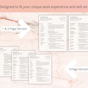 Professional Resume Template CV Template Word Resume Template Google Docs Resume and Cover Letter Template Digital Download image 4