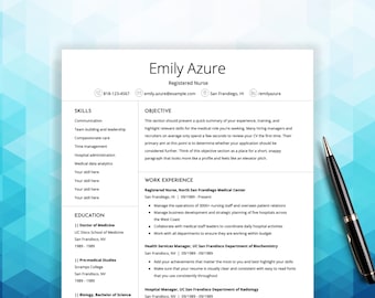 Nursing Resume Template - CV Template Professional - Curriculum Vitae Digital Download -  Modern Resume Google Docs Resume CV Template Word