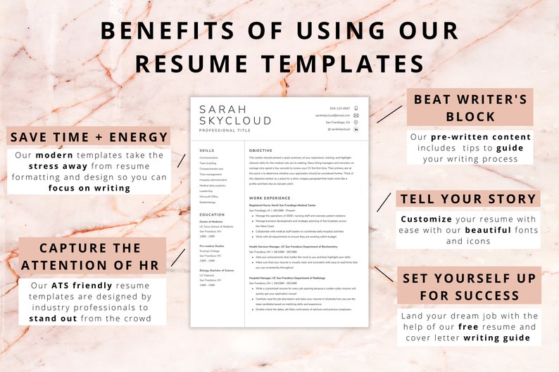 CV Template Professional Resume Template Google Docs Modern Resume and Cover Letter Template Digital Download Google Docs Resume image 7