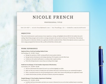 Professional Resume Template Bundle - CV Template, Cover Letter (Digital Download)