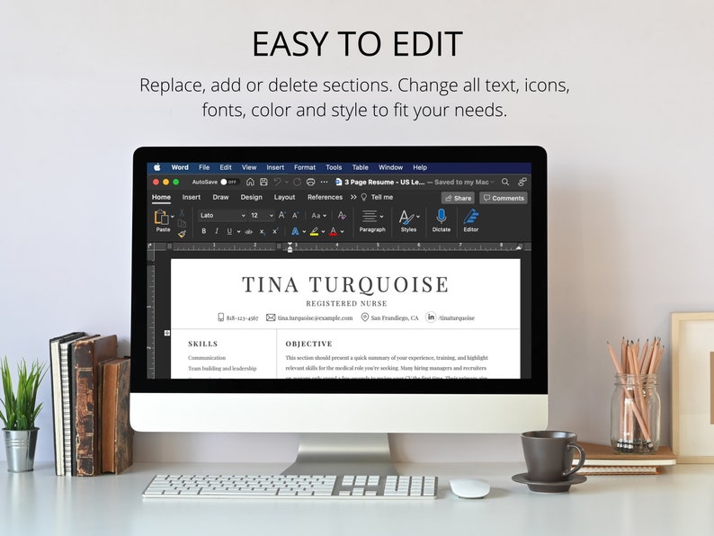 CV Template Professional Nursing Resume Template Digital Download