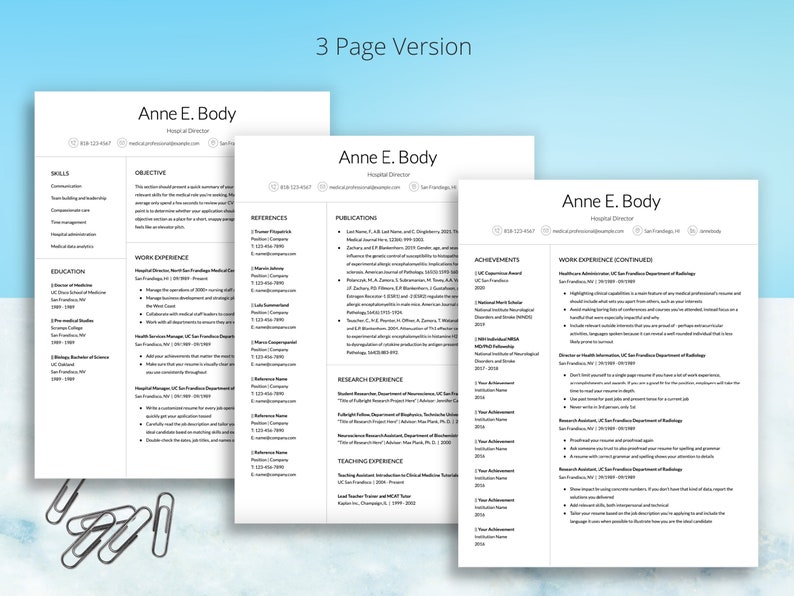 Google Docs Resume Nursing Resume Template CV Template Word Digital Download Compatible with Apple Pages and Word Docs image 4