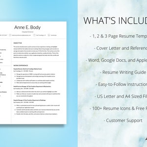 Google Docs Resume Nursing Resume Template CV Template Word Digital Download Compatible with Apple Pages and Word Docs image 2