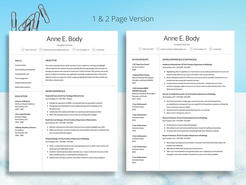 Google Docs Resume Nursing Resume Template CV Template Word Digital Download Compatible with Apple Pages and Word Docs image 3