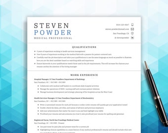 Professional Resume Template Bundle - CV Template, Cover Letter (Digital Download)
