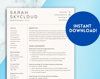 Professional Resume Template – CV and Cover Letter (Google Docs, Word, Pages)
