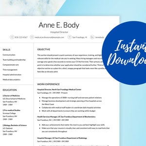 Google Docs Resume Nursing Resume Template CV Template Word Digital Download Compatible with Apple Pages and Word Docs image 1