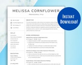 Professional Resume Template – CV, Cover Letter (Digital Download)