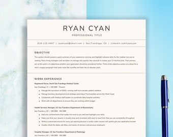 Google Docs Resume Template - Professional Resume Template Digital Download - CV Template Professional - Curriculum Vitae - Word + Pages