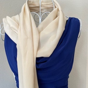 Classic Vintage White Silk Scarf