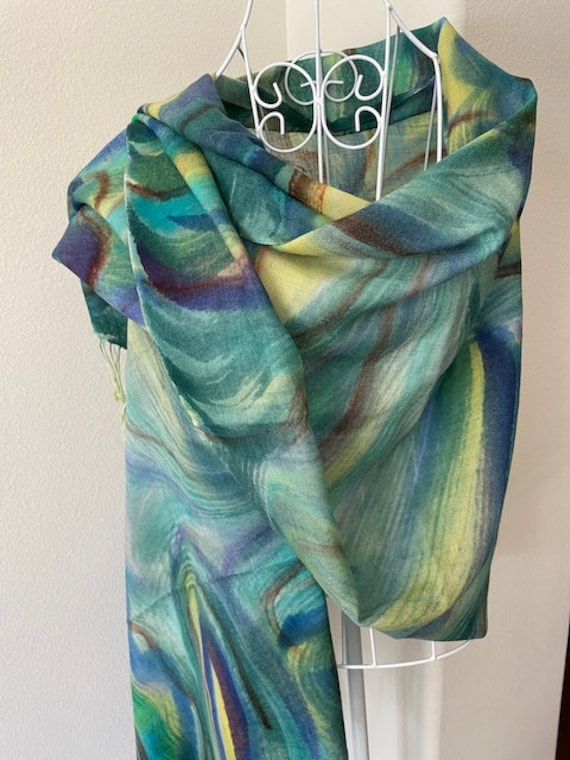 Retro Chico's Silk/Cashmere Wrap, Scarf or Shawl - image 2