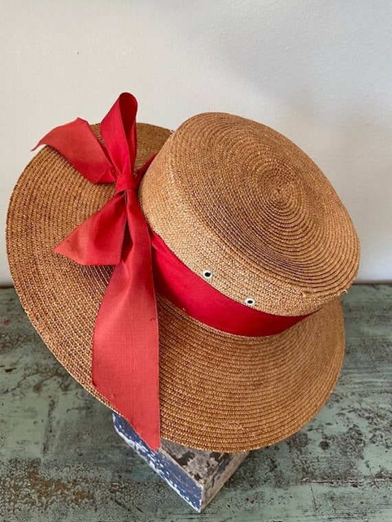 Collectible 1920s Italian Women's Wide Brim Boater