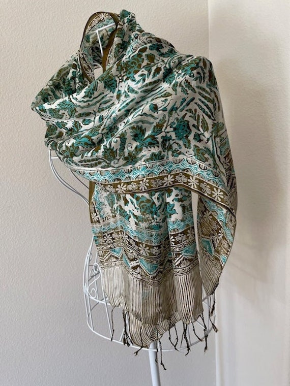 Hand-dyed Indonesian Silk Wrap/Shawl/Scarf - image 1