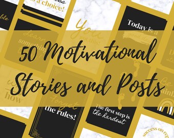 50 Motivierende Instagram Vorlagen für Canva | Inspirierende Instagram Story Vorlagen | Canva Instagram Post Vorlage | Gold Thema