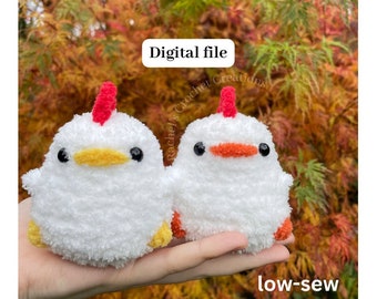 Chubby Chicken crochet pattern by Rachel'sCrochetCreations || Digital file || Low-sew