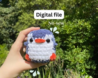 No-sew chubby penguin crochet pattern by Rachel'sCrochetCreations || Digital file
