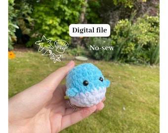 Small crochet WorryWhale® pattern by Rachel'sCrochetCreations|| no sew  || Digital file