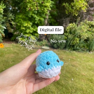 Small crochet WorryWhale® pattern by Rachel&#39;sCrochetCreations|| no sew  || Digital file