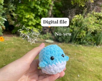 Small crochet WorryWhale® pattern by Rachel'sCrochetCreations|| no sew  || Digital file