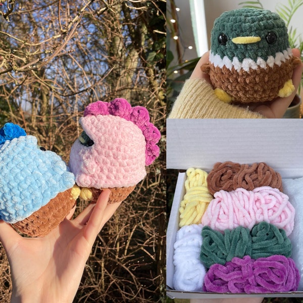 Duck-a-saurus Häkelset von Rachel's Crochet Creations | Geschenk Tiere Plüschhie Amigurumi Geburtstag Schnittmuster Stockente Anfänger Einfach