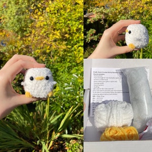 Fluffy duck crochet kit by Rachel's Crochet Creations | gift animals plushie amigurumi birthday diy pattern mallard fidget toy