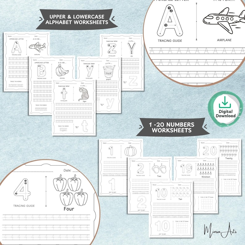 Preschool Learning Worksheets Bundle – 825+ Printable Kindergarten Activities for Toddlers
