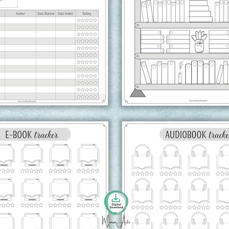 Reading planner for tracking book lists and bookshelf inventory