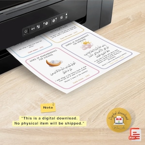Islamic Dua Flashcards for Kids, Printable Prophets Daily Dua for Children