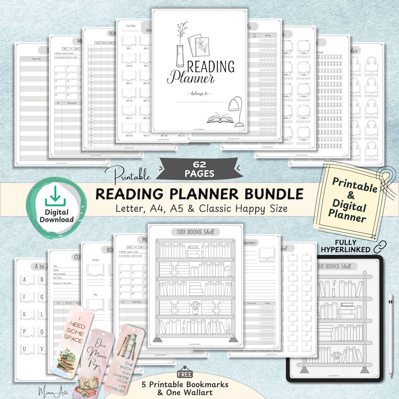 Comprehensive Reading Planner printable for book lovers