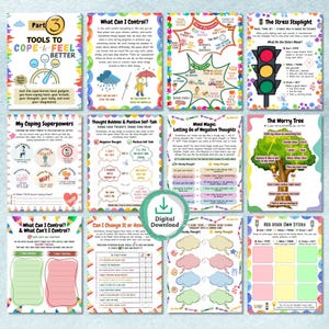 Kid-friendly feelings worksheets and coping tools for self-regulation and calm corner