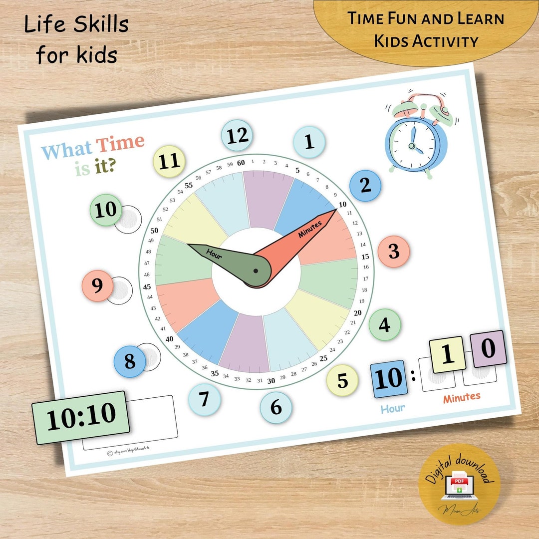 Learn to Tell Time PRINTABLE Clock for Kids | Teaching Tool Early ...