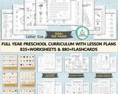 Printable Full Year Preschool Curriculum Worksheets with Lesson Plans 1050+ Pages
