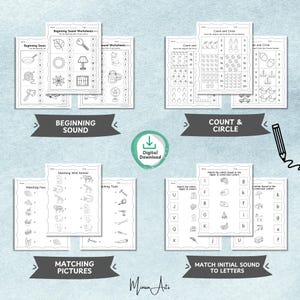 Montessori Alphabet, Numbers, Math, Colors & Shapes Worksheets – Digital Download