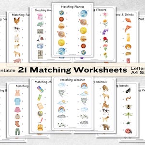 Engaging Printable Matching Worksheets for Preschool Kindergarten Fun and Educational Activities - PDF