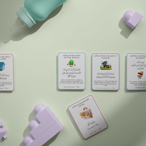 Islamic Dua Flashcards for Kids, Printable Prophets Daily Dua for Children