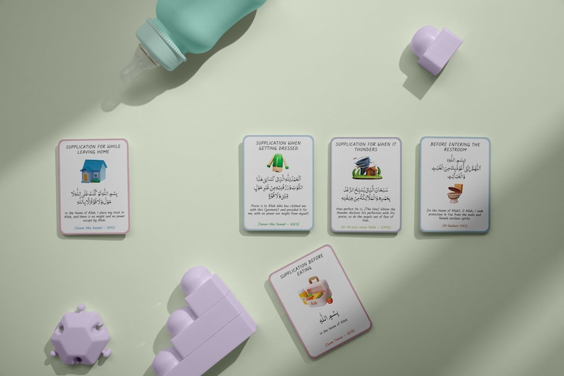 Islamic Dua Flashcards for Kids, Printable Prophets Daily Dua for Children