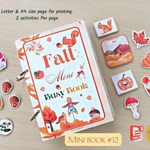 Fall Mini Busy Book: Autumn Activities, Preschool Learning (PDF)