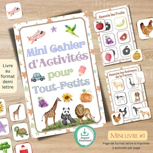 Mini Busy Book Printable: Toddler Learning Activities, Matching Game (PDF Download)