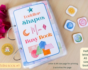 Interactive Shapes Mini Busy Book with Fun Matching Objects #5 PRINTABLE Educational Learning Toy | Montessori Inspired Preschool Activity