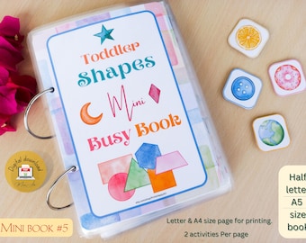 Shapes Mini Busy Book: Montessori Learning Toy (Printable)