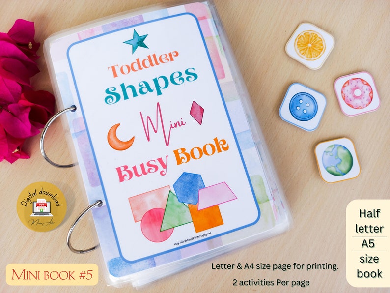 Shapes Mini Busy Book: Montessori Learning Toy (printable) - Etsy